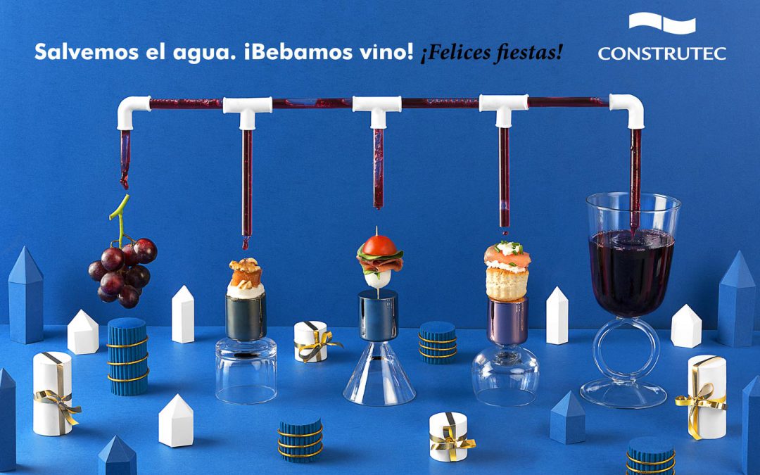 Conducción hidráulica creativa en la fotografía para Navidad de Construtec Duktil